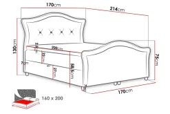 Hestra Lux Kontinentalsäng 160x200 cm LED-belysning