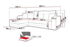 Hewlet Soffa med Divan 3-sits