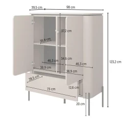 Högskåp Bello 2 Dörrar 1 Låda