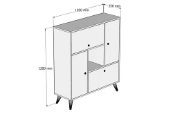 Highboard Zevenhoven 35x105 cm