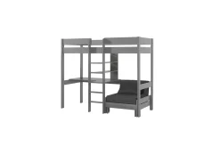 Highsleeper Pino Grå, Med bäddsoffa