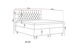 Hilton Lyx Komplett Sängpaket 180x200 cm Kontinentalsäng med knappad sänggavel