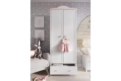 Hilts Garderob 85x196 cm Vit||Pink