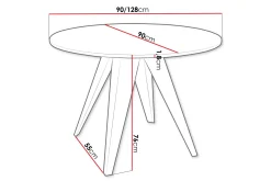 Hoban Matbord 128 cm