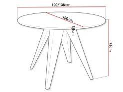 Hoban Matbord rund förlängningsbart 100-138 cm