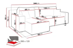 Hobson Soffa med Divan 3-sits
