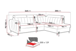 Hoffman Soffa med Schäslong 3-sits