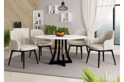 Hollan Matgrupp Rund Beige|Vit|Svart