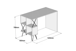 Hovdane Skrivbord 120 cm med Förvaring Hylla