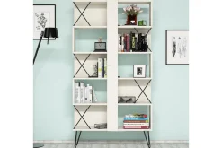 Hovdane Skrivbord 120 cm med Förvaring + 2 Bokhyllor