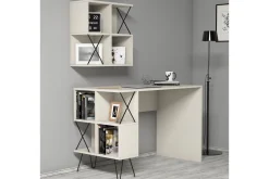 Hovdane Skrivbord 120 cm med Förvaring Hylla + Bokhylla Lite