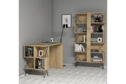 Hovdane Skrivbord 120 cm med Förvaring Hylla + Bokhylla