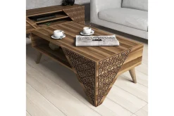 Hovdane Soffbord 105 cm med Förvaring Hylla Blommönster