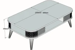 Hovdane Soffbord 105 cm med Förvaring Hylla Runda Hörn