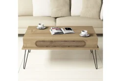 Hovdane Soffbord 105 cm med Förvaring Hylla Triangelmönster