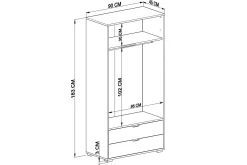 Hurst Garderob 90x183 cm