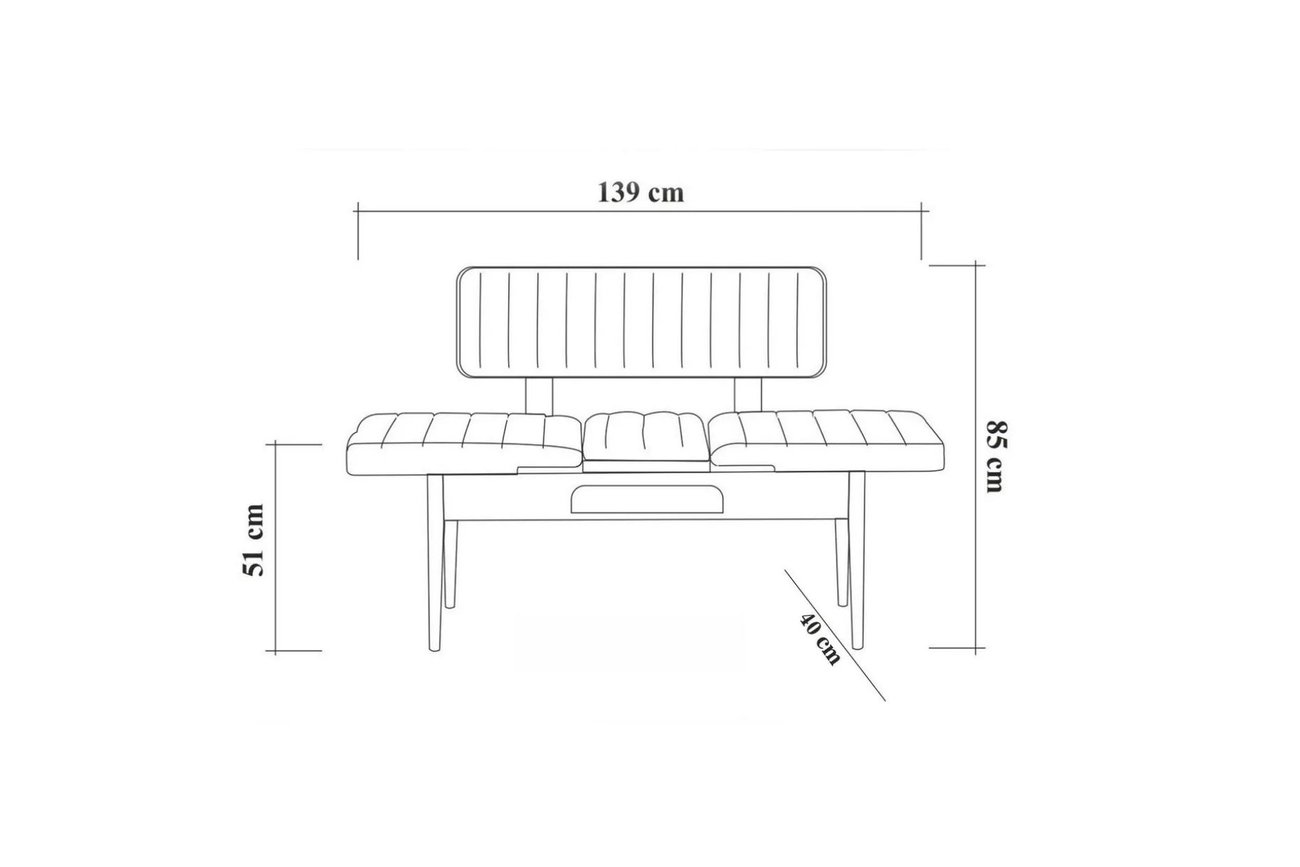 Idehult Matgrupp 5 delar 75 cm