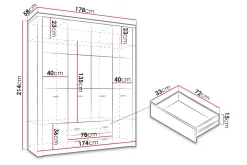 Indianapolis Garderob 178x58x214 cm