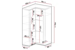 Indianapolis Garderob 106x58x192 cm