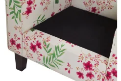 Ingeberg Fåtölj med Fotpall Blommönster