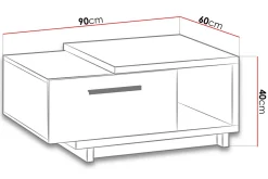 Ingram Soffbord 90 cm med Förvaring Låda + Hylla