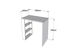 Irbene Skrivbord 90 cm med Förvaring 3 Hyllor