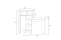Irbene Skrivbord 135 cm med Förvaring Hyllor + Skåp