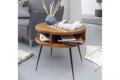 Irias Soffbord 60 cm med Förvaring Hylla Runt