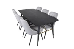 Irunea Matbord 180 cm med 6 st Valera Lyx Sammetstol