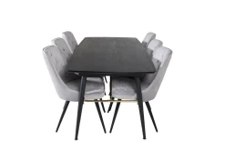 Irunea Matbord 180 cm med 6 st Valera Lyx Sammetstol