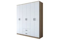 Jabhar Garderob 180x210 cm Brun/Vit
