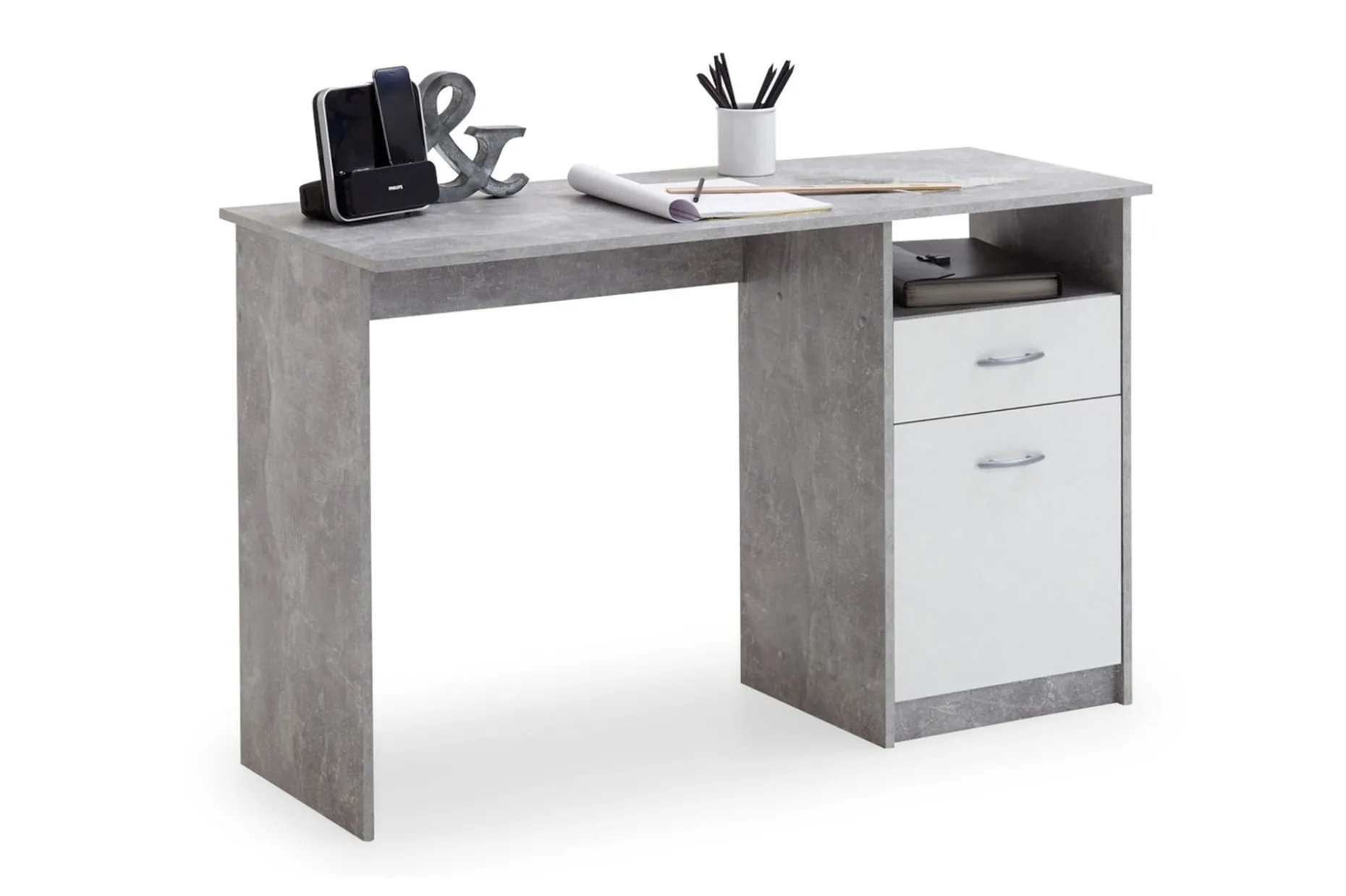 Jackson Skrivbord 123 cm med Förvaring Låda + Skåp + Hylla