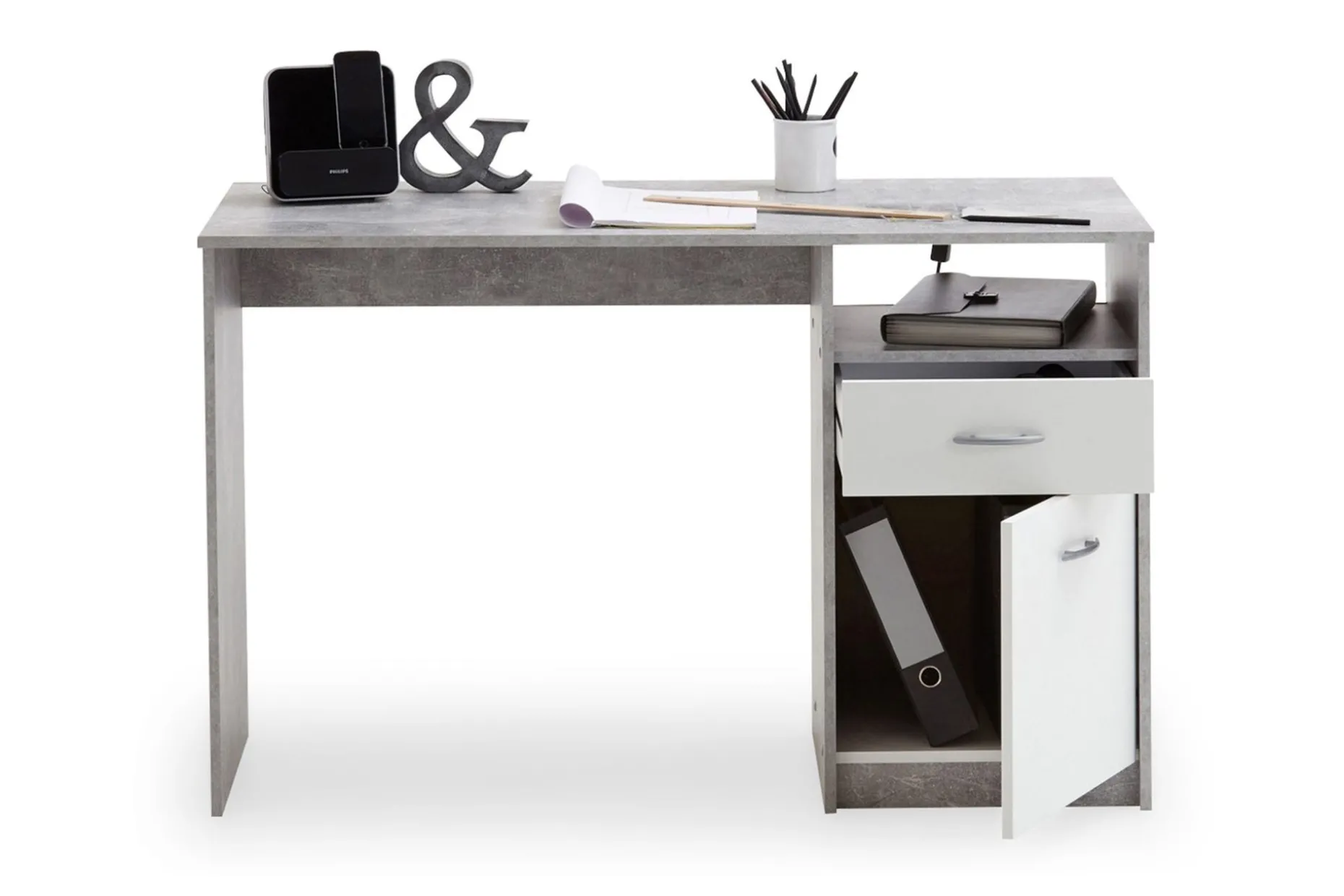 Jackson Skrivbord 123 cm med Förvaring Låda + Skåp + Hylla