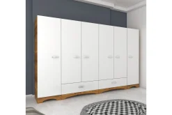 Jaitun Garderob 243x181 cm Vit/Brun
