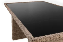 James Utebord 85x145 cm – Matbord utomhus i konstrotting med bordsskiva i Glas