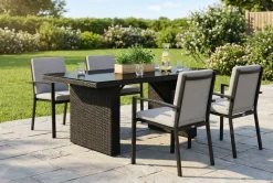 James Utebord 85x145 cm – Matbord utomhus i konstrotting med bordsskiva i Glas