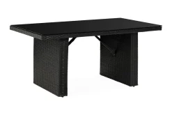 James Utebord 85x145 cm – Matbord utomhus i konstrotting med bordsskiva i Glas