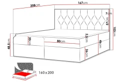 Jitendera Sängpaket Kontinentalsäng 160x200 cm med Förvaring