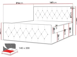Jitendra Sängpaket Kontinentalsäng 140x200 cm med Förvaring
