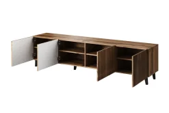 Juniskär Ribbad TV Bänk i trä med förvaring - 40 cm djup 200 cm bred 49 cm hög