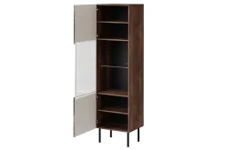 Juniskär Smalt Vitrinskåp 40 cm djup 51 cm bred 187 cm hög Trä Valnöt Glas