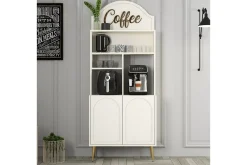 Kaffebarskåp Hazim Två Gräddfärgad / Rany