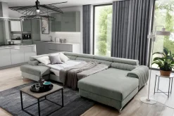 Kamran Bäddsoffa m. Divan och Schäslong med Förvaring