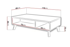 Kardos Soffbord 110 cm med Förvaring Hyllor