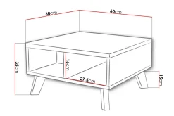 Kardos Soffbord 60 cm med Förvaring Hyllor
