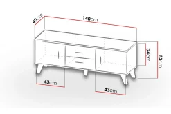 Kardos Tv-möbelset 140 cm