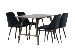 Kaseidon Matgrupp 120 cm Rektangulär med 4 Night stolar