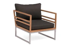 Kaxheden Loungefåtölj Utomhus Trä/Aluminium/Svart