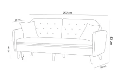 Keena Bäddsoffa 3-sits