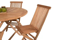 Kenya Matgrupp Utomhus Rund 120 cm + 4 Kenya Hopfällbar Stol
